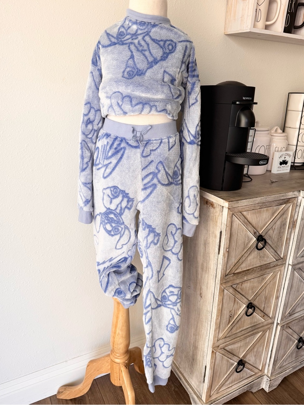 Disney Light Stitch Fleece Pajama Set